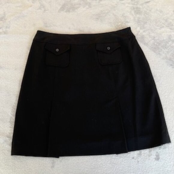 Larry Levine Women's Black Straight Skirt With Front Pockets Wide Waist Band 10 - Picture 3 of 15